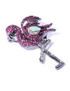 YouBella Stylish Bird Shape Jewellery Silver Plated Brooches for Women (Purple) (YB_Brooch_90)